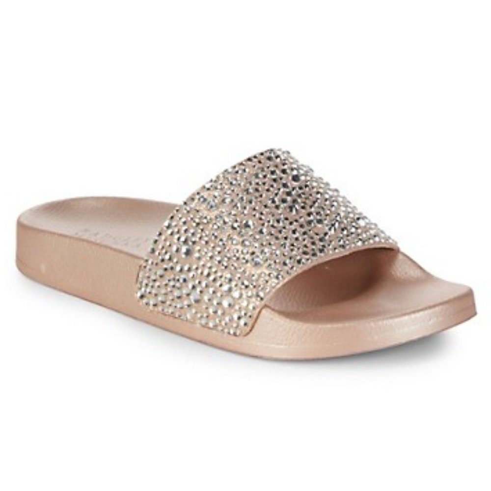 Badgley Mischka Embellished Slides - NWT